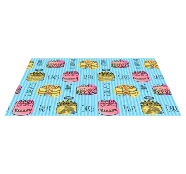 Smakfulle kaker moderne vinyl teppe - Tenstickers
