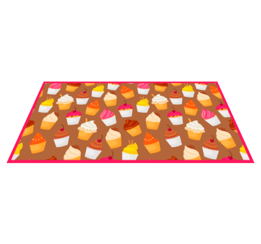 Cupcake mønster moderne vinyl teppe - Tenstickers