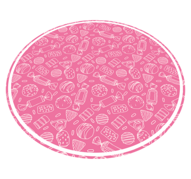 Søt godteri mønster vintage vinyl teppe - Tenstickers