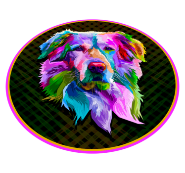 Golden retriever pop art dyrematte - Tenstickers