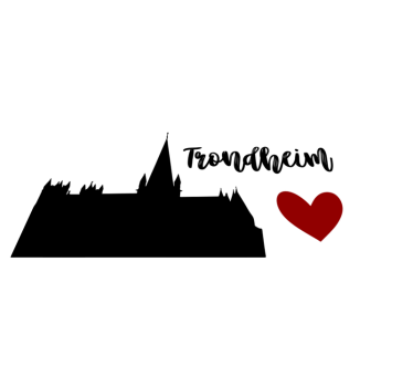 Jeg elsker trondheim silhuett nordisk stil vinyl teppe - Tenstickers