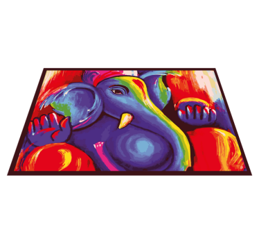 Moderne kunst elefant fargerike moderne vinyl teppe - Tenstickers