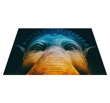 Moderne kunst blå elefant moderne vinyl teppe - Tenstickers