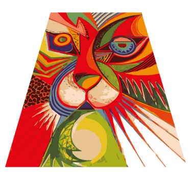 Moderne kunst geometrisk tiger vinyl teppe - Tenstickers