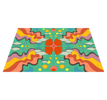 Moderne kunst psykedelisk vinyl teppe - Tenstickers