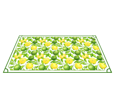 Sitroner og limer ramme frukt vinyl teppe - Tenstickers