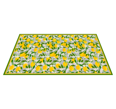 Sitrontre ramme blomster vinyl teppe - Tenstickers