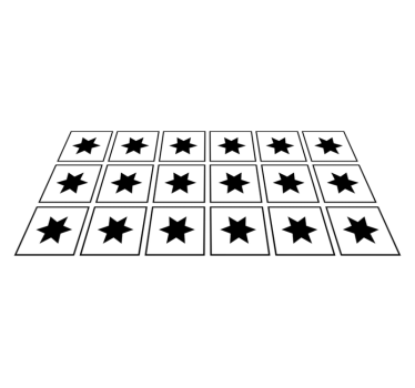 Hvitt stjerne svart fliseffekt vinyl teppe - Tenstickers