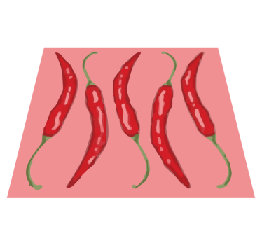 Røde chilipepper vinyl teppe kjøkken - Tenstickers
