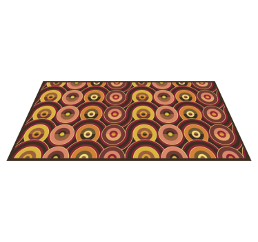 70-tallet pop gamle sirkelmønstre retro vinyl teppe - Tenstickers