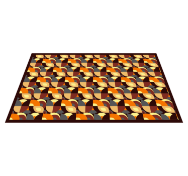 70-talls pop geometriske former retro vinyl teppe - Tenstickers