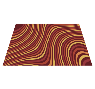 70-talls pop regnbuebølger retro vinyl teppe - Tenstickers