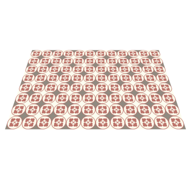 Pastellorange og beige fliser flisematte - Tenstickers