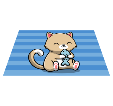 Søte beige katt kjøkkengulv - Tenstickers