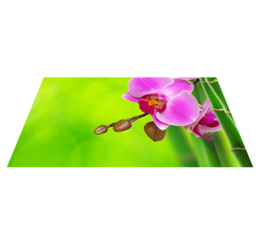 Orkide og bambusblomst vinyl teppe - Tenstickers
