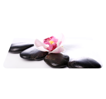 Orkide med steiner blomst vinyl teppe - Tenstickers