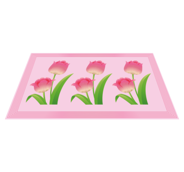 Rosa tulipan bakgrunn blomst vinyl teppe - Tenstickers