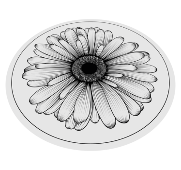Runde tusenfryd blomst vinyl teppe - Tenstickers