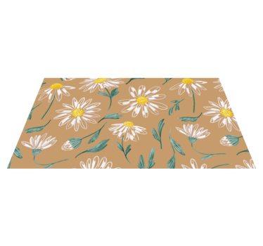 Tusenfryd blomst blomstrende blomst vinyl teppe - Tenstickers