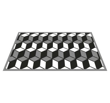 Svart hvite og grå geometriske former geometriske vinyl teppe - Tenstickers