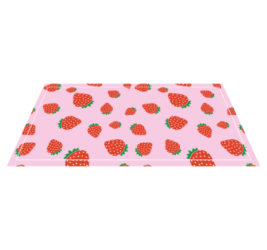 Jordbær mønster på rosa bakgrunn blomst vinyltepper - Tenstickers