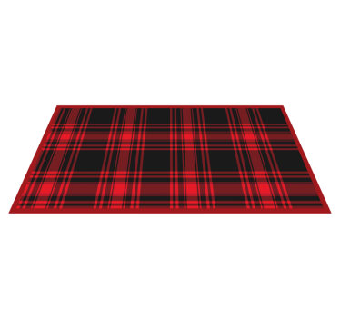 Menzies tartan svart rødt mønster kjøkken vinylteppe - Tenstickers