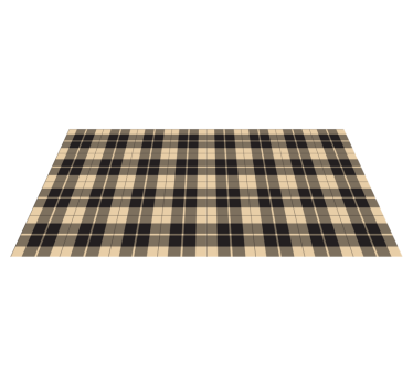 Beige og svart rutete mønster rektangulære vinylteppe - Tenstickers