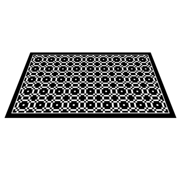 Svart og hvitt små firkanter mønster hydrauliske vinylteppe - Tenstickers