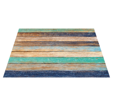 Flerfarget treplanker vinyl teppe tre - Tenstickers
