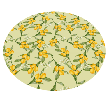 Tropisk sommer sitroner mønster moderne vinyl teppe - Tenstickers
