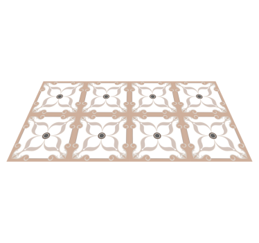 Minimalistisk geometrisk blomstermønster hydrauliske vinylteppe - Tenstickers