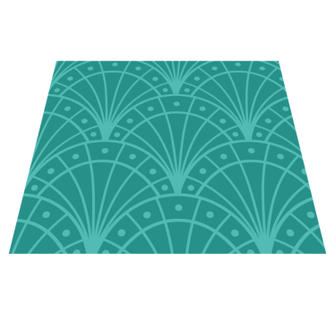 Artdeco-stil turkise vinylteppe - Tenstickers