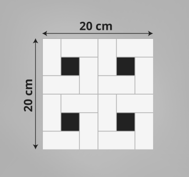 Små firkanter flisematte - Tenstickers