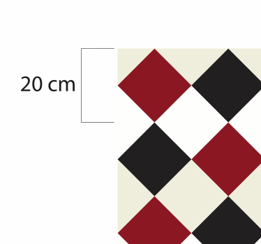Rød og svart rombeflisematte - Tenstickers