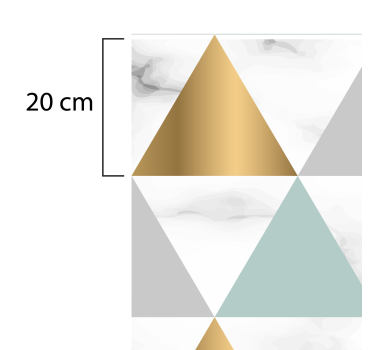 Marmor trekanter geometriske vinyl teppe - Tenstickers