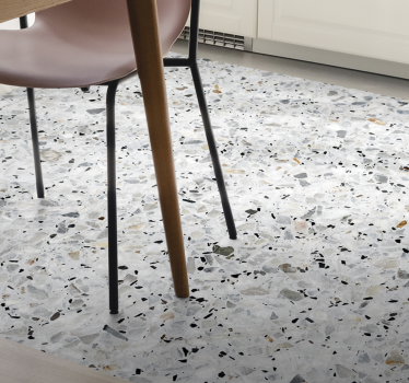 Grå terrazzo tekstur vinyl teppe - Tenstickers