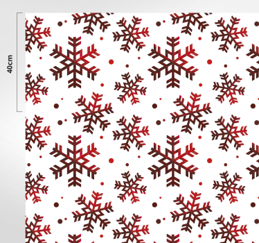 Røde snøfnugg Jul vinyl teppe - Tenstickers