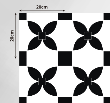 Svart trykt street tile effekt vinyl teppeflisematte - Tenstickers