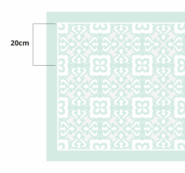 Lyst akvamarin vintage blomstermønster hydrauliske vinylteppe - Tenstickers