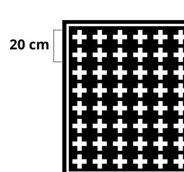 Hvitt og svart kryss minimalistisk teppe - Tenstickers