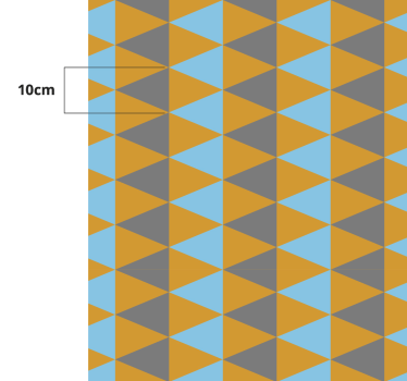 Oransje, blå og grå trekanter geometriske tepper - Tenstickers