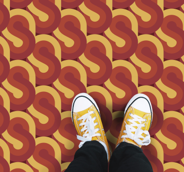70-talls pop-bjelke retro vinyl teppe - Tenstickers