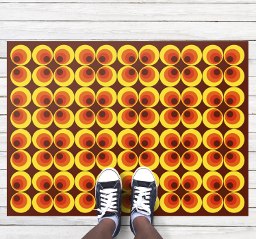70-talls pop oransje sirkler retro vinyl teppe - Tenstickers