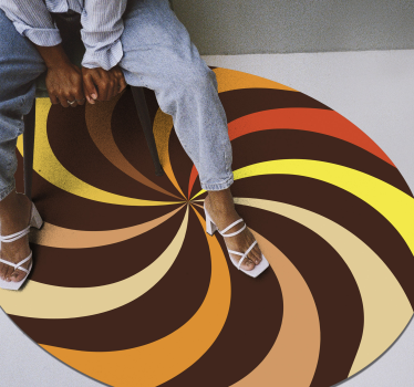 70-talls pop-virvel vri retro vinyl teppe - Tenstickers
