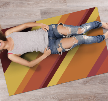 70-talls retro regnbueteppe med vinyl teppe - Tenstickers