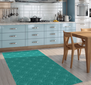 Artdeco-stil turkise vinylteppe - Tenstickers