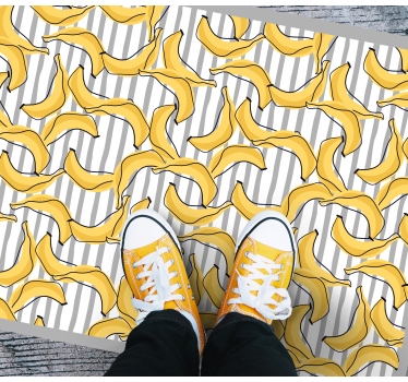 Banan mønster i doodle stil moderne vinyl teppe - Tenstickers