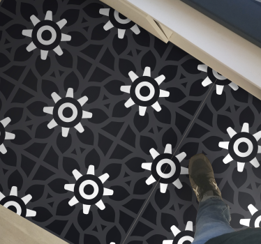 Beaumont blomst flis effekt fliser vinyl teppe - Tenstickers