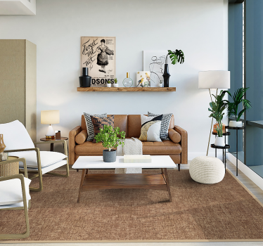 Beige farge naturlig fiberimitasjon tekstur vinylteppe - Tenstickers