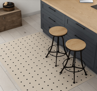 Beige pokaprikket mønster vinyl teppe kjøkken - Tenstickers